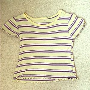 So brand ribbed tee w/ lettuce trimmed